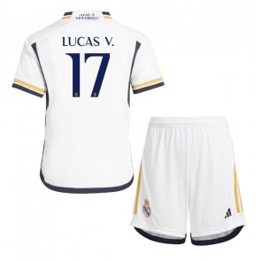 Real Madrid Lucas Vazquez #17 Domaci Dres za Dječji 2023-24 Kratak Rukavima (+ kratke hlače)